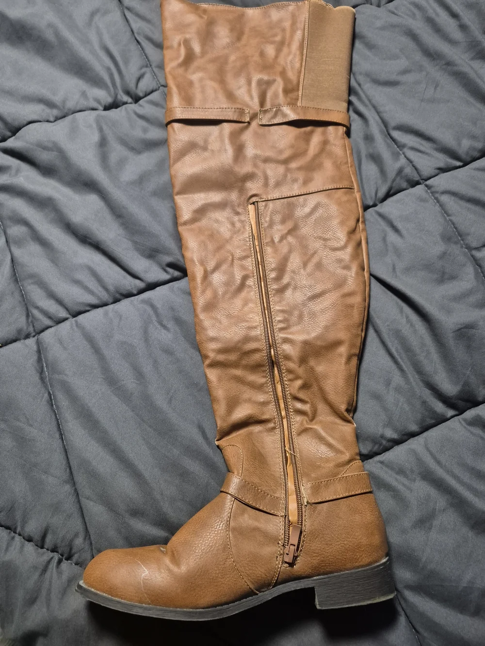 Women's Over-the-Knee Riding Boots in Cognac Brown